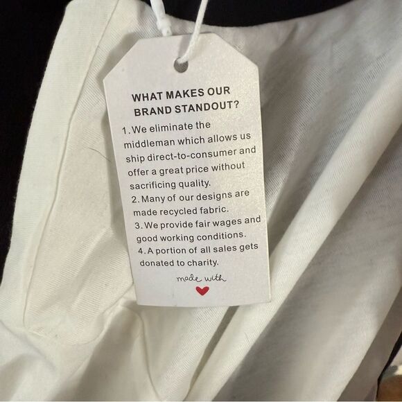 Asymmetrical Black and White Long Sleeve Tee - Picture 4 of 5